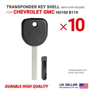10X carcasa llave transpondedor para Chevrolet, GMC con hoja HU100 B119 con soporte para chip - Imagen 1 de 2