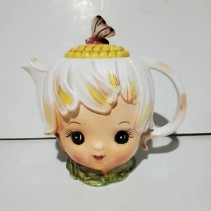 RARE 1950’s 1960s Vintage Lefton Thumbelina Honey Bun Pixie Teapot #1695 Japan - Picture 1 of 8