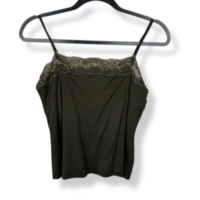 Top cami de encaje Ralph Lauren etiqueta negra para mujer talla mediana verde coqueta de hadas Foto 1 de 4