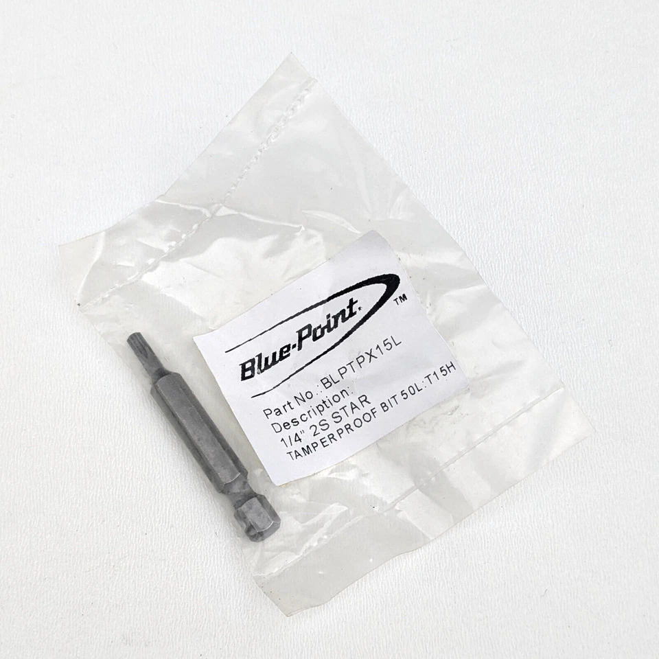 Blue Point T15 long tamper security Torx TX 1/4" hex dr drive bit TX15 BLPTPX15L - Image 1 of 1