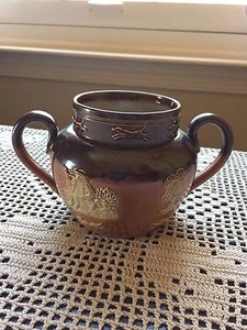 ROYAL DOULTON STONEWARE TWO HANDLED JUG, RELIEF DECORATED WITH DOGS,WINDMILL - Picture 1 of 4