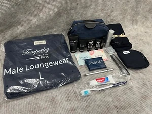 British Airways BA FIRST CLASS Temperley Amenity KIT BAG + SLEEPSUIT Male LARGE - Picture 1 of 9