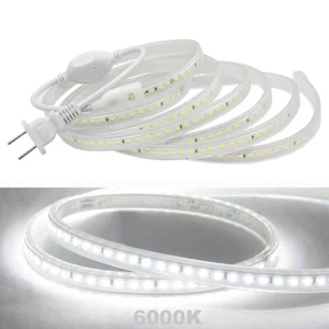 1m-50m 110V LED Strip Light White 2835 120LED/m Waterproof Rope Lights+US Plug - Picture 1 of 8
