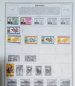 Ruanda Briefmarken aus den 60er - 70er Jahren Seiten aus dem Album der Alten Welt - Bild 1 von 5