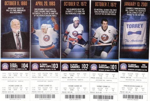 2014-15 NEW YORK ISLANDERS SEASON TICKET STUB PICK YOUR GAME LAST SEASON NASSAU Cover