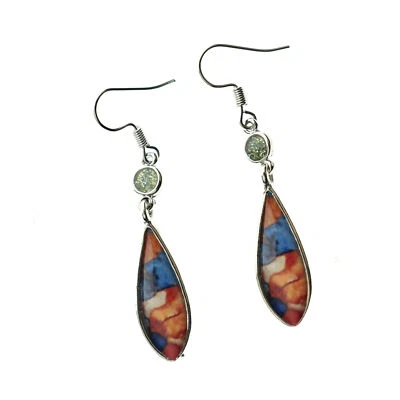 Orecchini pendenti da donna in argento 925con opale turchese e gioielli da donna - Immagine 1 di 4