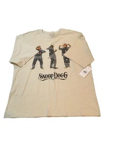 Dogg Supply Mens Large Beige Snoop Dogg Cartoon Gansta Rap Graphic Tee T-Shirt - Picture 1 of 5