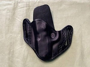 USED CUSTOM LEATHER WALTHER PPK BLACK HOLSTER OWB LEFT HAND PPK/S - Picture 1 of 3