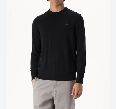 Suéter pulôver de malha Timberland 100% algodão masculino M preto - Imagem 1 de 4