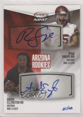 2013 SAGE Next Dual Auto /40 Andre Ellington Ryan Swope #DA8 Rookie Auto RC - Image 1 of 2