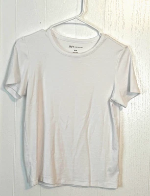 Jones New York White Cotton/Modal Crew Neck T-shirt Size M/M. Very Soft - Image 1 of 4
