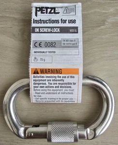 Petzl M33 Sl Karabiner, Schraubverschluss, 4 1/4 Zoll Länge, 1" Toröffnung, - Bild 1 von 3