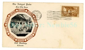 Postal History - MESA VERDE NATIONAL PARK - 1934 First Day Cover Colorado CO - Picture 1 of 2