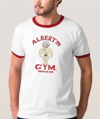 Camiseta Albert's Gym Culturismo Músculo Estilo Antigua Escuela Divertida Logo Timbre NUEVA Foto 1 de 4