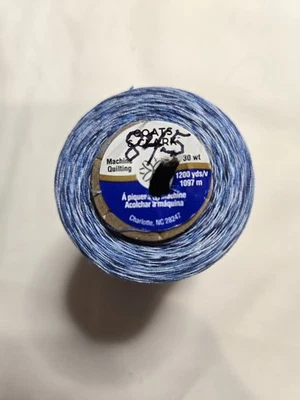 Coates and Clark Multi Color Cotton Machine Quilting Thread 1200 Yd Blue Couds - Image 1 of 2