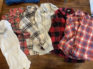 Lot Of Boys flannel shirts Size Medium 8-10, Crewcuts, Gap, Pact - Picture 1 of 1