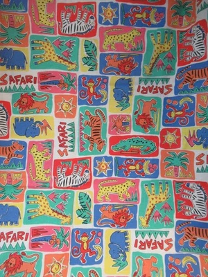 Princess Fabrics, Inc. SAFARI Animal Print Algodón TELAS 1 1/2 YX4 4" DE COLECCIÓN Foto 1 de 4