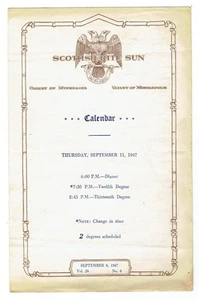SCOTTISH RITE SUN ~ 1947 Minnesota Freemason Newsletter - Picture 1 of 1