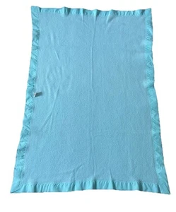 Vintage Baby Gordon Aqua Blue Waffle All Season 36x50 Blanket Made USA - Picture 1 of 7