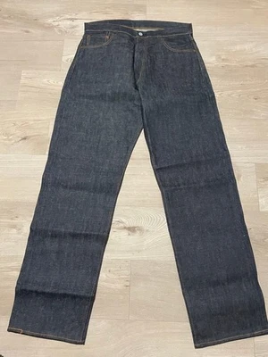 Винтажные белые и черные джинсы EVISU — размер 35, неиспользованные, жесткие, редкие неиспользованные винтажные - Изображение 1 из 4