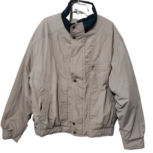 Haggar Outdoor Life Zip Snap Closure Bomber Beige Jacket Coat Men's  XL - Picture 1 of 18