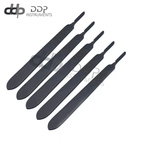 Lote de 5 piezas de instrumentos dentales quirúrgicos color negro con mango de bisturí #3 - Imagen 1 de 3
