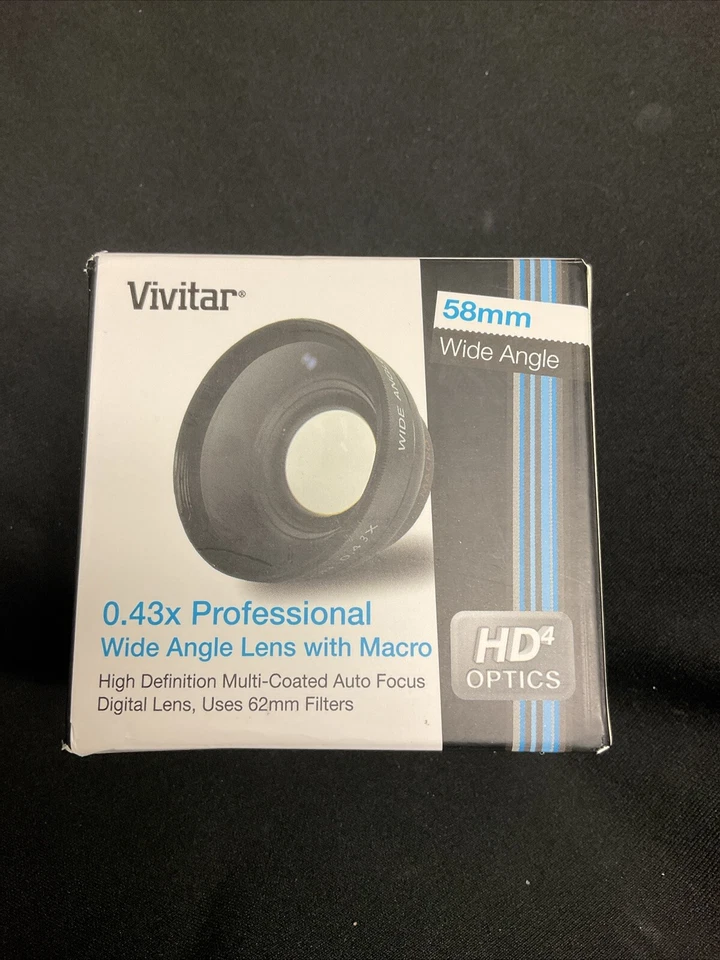 Vivitará 4358W 0.43 x 58mm f/1.2 Wide Angle Macro Lens for Canon EOS Rebel T7i DSLR - Black