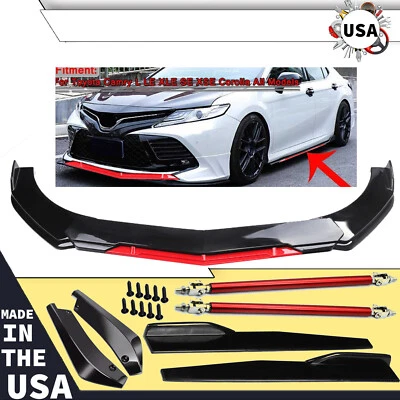 For Toyota Camry 18-20  Front Bumper Lip Splitter Spoiler Body Kit Side-Skirt Foto 1 de 4