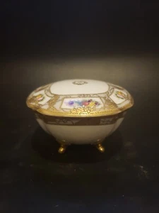 Beautiful Nippon Hand Painted Japan Porcelain Vanity Trinket Dish - Picture 1 of 8