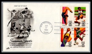 US FDC # C101-104 28c Summer Olympics block ArtCraft 1983, 9p1016 - Picture 1 of 1