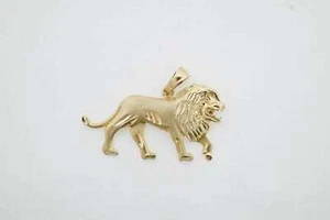 14K Yellow Gold Estate Lion Pendant #25596B - Picture 1 of 7