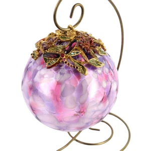 JAY STRONGWATER CHRISTMAS ORNAMENT BALL LARGE AMETHYST DRAGONFLY NEW NO BOX #11C - Picture 1 of 4