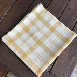 One pc. Upholstery Tapestry Fabric Remnant Plaid Print 100% Linen 49" W x 26" L - Picture 1 of 7