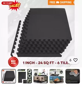 ProsourceFit Extra Thick Puzzle Exercise Mat 1”, EVA Foam Interlocking Tiles - Picture 1 of 1