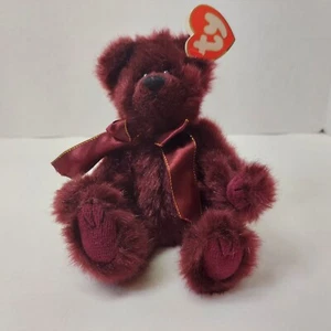Beargundy 1993 Ty Attic Treasures Burgundy Bear Retired Original Collectible - Bild 1 von 10