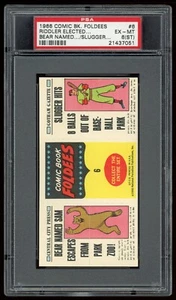 1966 Topps Comic Book Foldees #06 Riddler Elected / Bear Sam / Slugger PSA 6ST - Picture 1 of 4