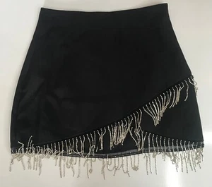 Valley Girl Black Skirt With Beading Size 8 ( NEW ) - Picture 1 of 11