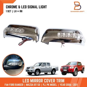 CUBIERTA DE ESPEJO LED CROMADO AJUSTE FORD RANGER PJ PK 2006-2011 MAZDA BT-50 UN UTE - Imagen 1 de 7