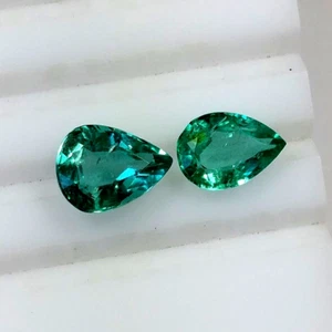 2.31ct Natural Emerald pear shape AAA fine quality 2pc set gems for collection - Picture 1 of 4