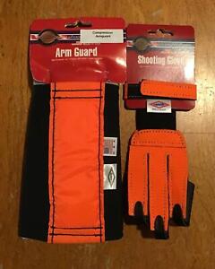 Archery Neet Set Compression Armguard and Shooting Glove Orange Youth Small