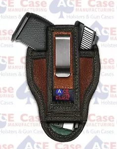 Fondina S&W M&P SHIELD M2.0 9 MM PELLE NASCOSTA IWB DI ACE CASE - MADE IN USA - Foto 1 di 4