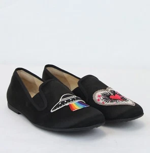 Gucci Unisex Children's Black Silk Flats w/Heart Icon 32/US .5 484976 1000 - Picture 1 of 11