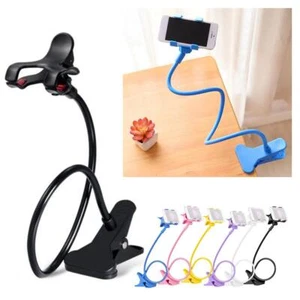 Universal Lazy Mobile Phone Gooseneck Stand Holder Flexible Bed Desk Table Clip - Picture 1 of 25