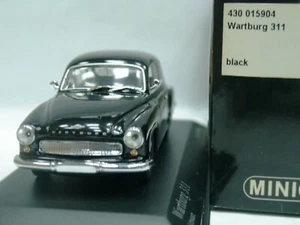 WOW EXTREMADAMENTE RARO Wartburg A311/1 sedán Lux 1956 negro 1:43 minichamps-312 - Imagen 1 de 3