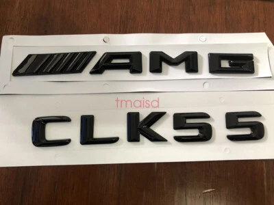 Adhesivo negro brillante CLK55 AMG letras maletero emblema insignia para Mercedes Benz CLK Foto 1 de 4