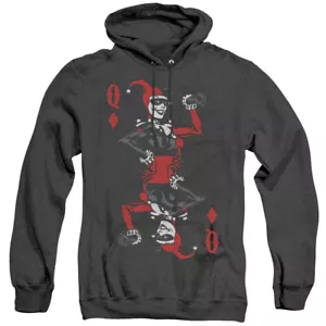 HARLEY QUINN QUINN OF DIAMONDS Licensed Hooded Sweatshirt Heather Hoodie SM-3XL - Picture 1 of 2