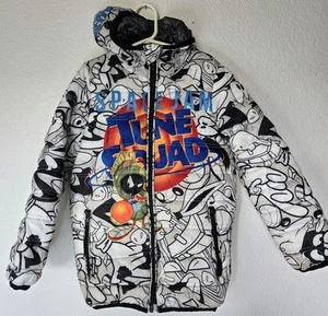 Looney Tunes Puffer Jacket - Space Jam 'Tune Squad’ Kids Size 8 Med Members Only - Picture 1 of 12