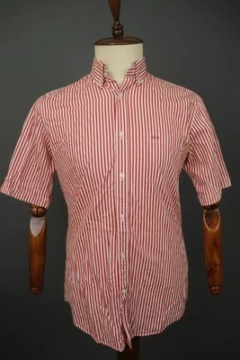 Paul & Shark Red White Striped Short Sleeve Button Down Dress Shirt Sz 40 / 15.5 - Image 1 of 4