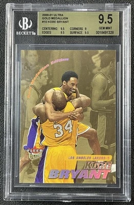 KOBE BRYANT BGS 9.5 2000-01 FLEER ULTRA #10G MEDALLÓN DE ORO LAKERS 1328 Foto 1 de 2