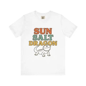 Sun, Salt, Dragon Unisex Tee - Bella Canvas - Bearded Dragon Lovers, T-Shirt - Picture 1 of 9